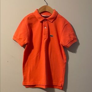 Lacoste for j. Crew boys orange collar polo shirt size: 8